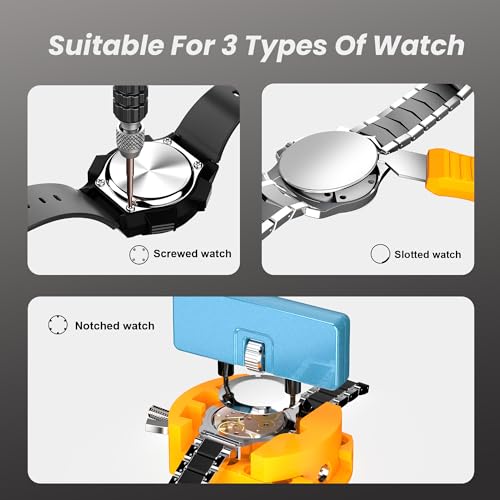 JOREST Watch Battery Replacement Kit, Watch Repair Screwdriver, Watch Band Replacement tool, Watch Wrench Back Remover, Wa...