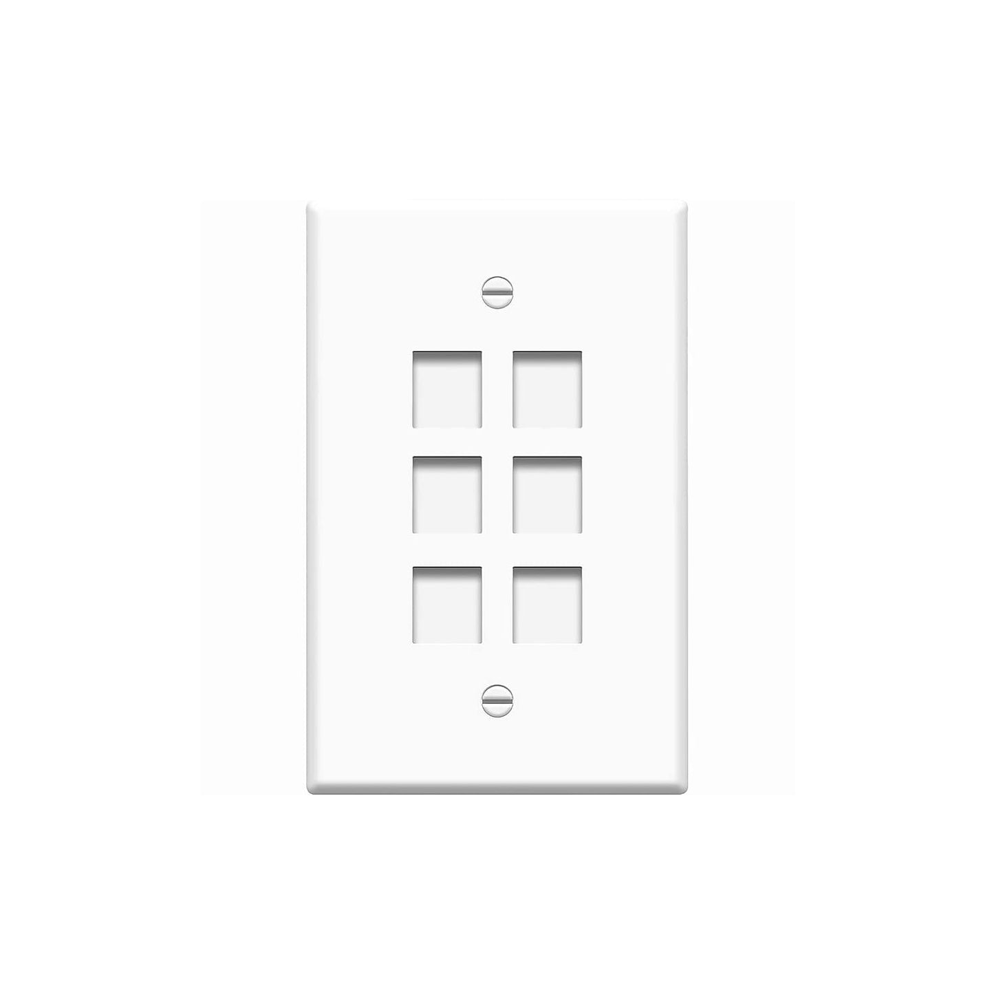2Qr1163-4Xem 6 Outlet Rj45 Wall Plate/Face Plate White