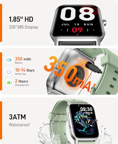 Smart Watches for Women Men, 2026 Smartwatch 1.85''Alexa Fitness Tracker Smart Watch Compatible for Android iPhone with Bl...