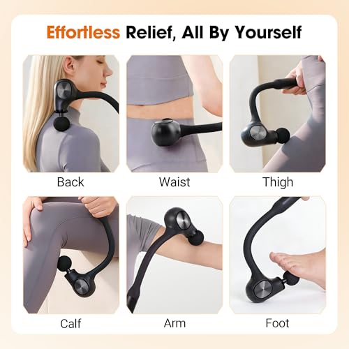UFFAE Brushless Motor Massage Gun with Upgraded Extension Handle, Back Massager for Pain Relief Deep Tissue with 4 Massage...