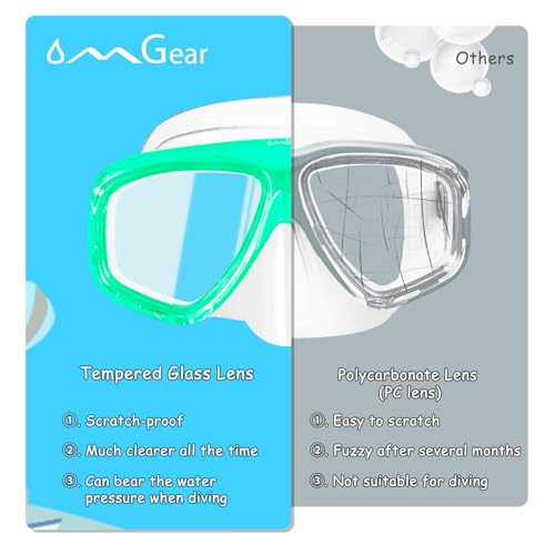 OMGear Kids Swim Goggles With Nose Cover Fabric Strap Dive Snorkel Mask for Children(4-16) Snorkeling Gear Swimming Mask