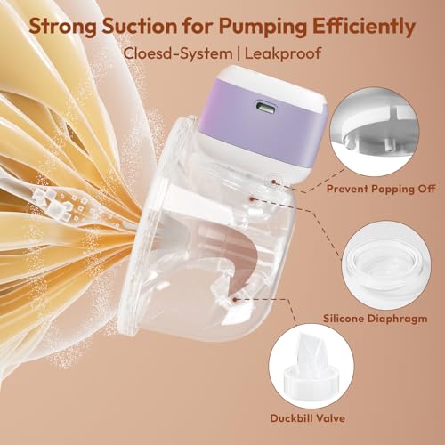 Wearable Breastfeeding Pump Hands Free of Long Battery Life, Portable Electric Wireless Breast Pump with 3 Modes and 9 Lev...
