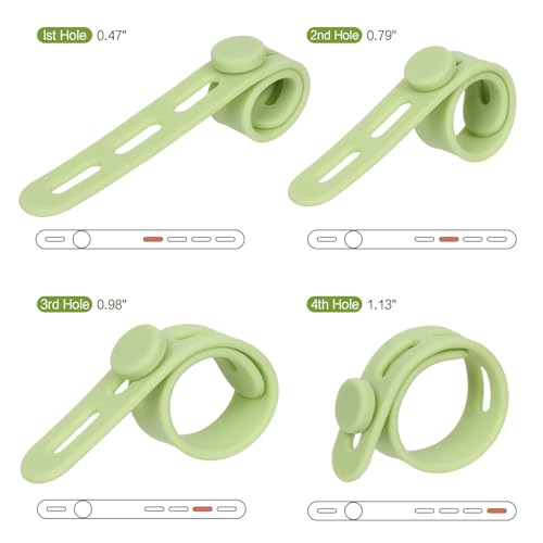Donruby 24Pcs Silicone Cable Ties - Reusable & Washable with Locking Buckles, Adjustable Fastening Cable Management Strap...