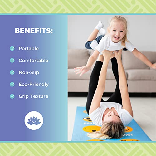 Bean Products Yoga Mat for Exercise - Non Slip Thick Comfortable Workout Floor Mat for Adults and Kids - Eco Friendly Fold...