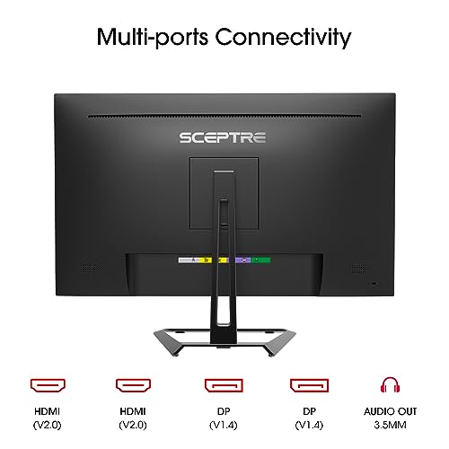Sceptre 4K IPS 27" 3840 x 2160 UHD Monitor up to 70Hz DisplayPort HDMI 99% sRGB Build-in Speakers, Black 2021 (U275W-UPT)