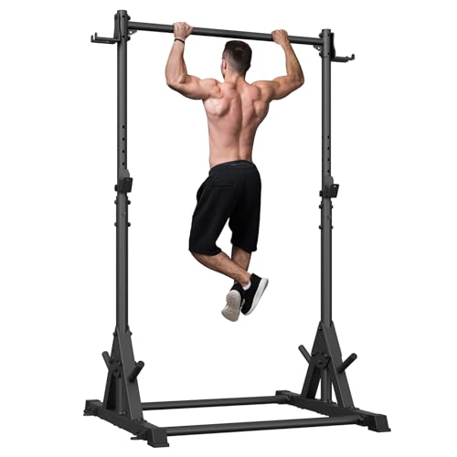 Jusgym Pull Up Station, Strength Training Workout Pull Up Bar Free Standing for Home Gym, Adjustable Heavy Duty Pullup Bar...