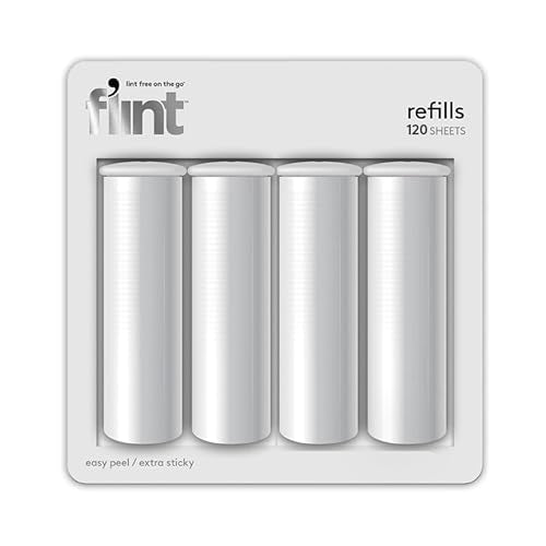 Flint Original Lint Roller Refill, Extra Sticky, Compatible with Flint Retractable Lint Roller, Lint Rollers for Pet Hair ...