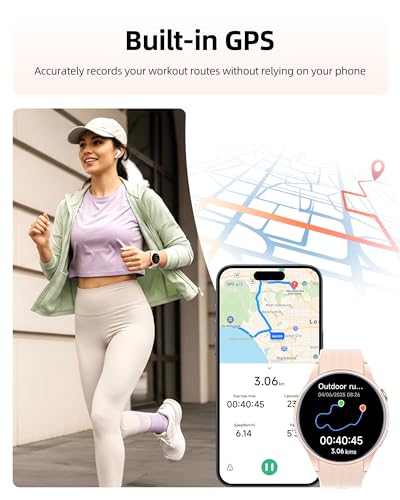 Parsonver Smart Watch, Built-in GPS, Bluetooth Calling, Fitness Watch for Women with 100+ Sport Modes, IP68 Waterproof, He...