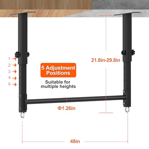 HWOOUSA 48" Ceiling Mount Pull Up Bar, Heavy Duty Multi-Grip Rafter Chin Up Bar for Garage/Basement/Backyard Ceiling Beam,...