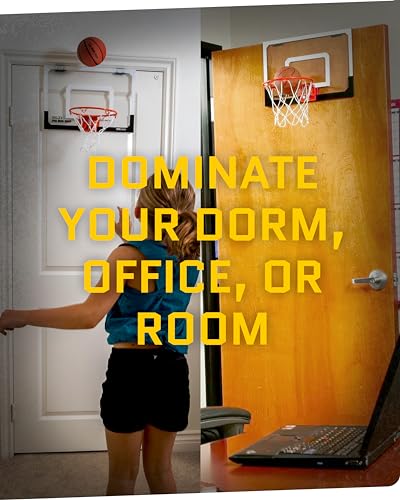 SKLZ Pro Mini Indoor Basketball Hoop - Over The Door – Portable - Great For Home, Dorms, Offices, and Gifts
