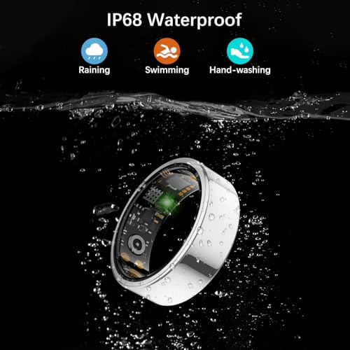 Smart Health Ring for Women Men, Fitness Tracker Ring with Heart Rate, Blood Oxygen, Sleep Tracker, Step Tracker, No Subsc...