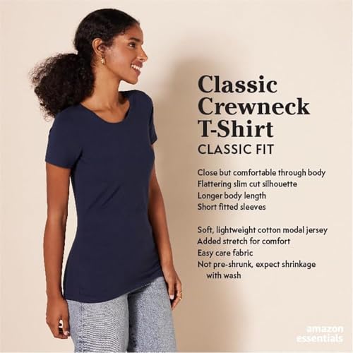 Amazon Essentials Women's Regular-Fit Short-Sleeve T-Shirt (Crewneck and V-Neck Options), Multipacks