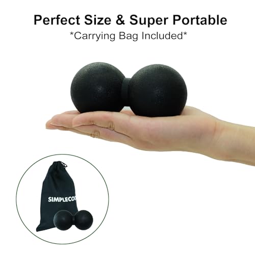 Hard Peanut Massage Ball, Double Lacrosse Massage Ball. Deep Tissue Massage Roller Mobility Ball for Physical Therapy Myof...