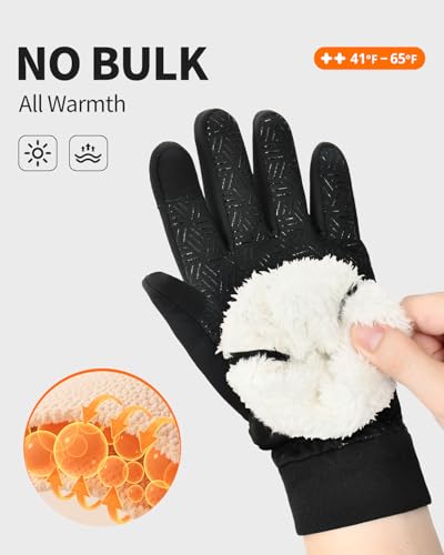 RIGWARL Kids Winter Gloves Boys Girls, Water-Repellent Warm Thermal Youth Gloves, Touchscreen Anti-Slip for Teens 3-15 Years
