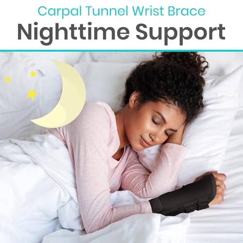 Vive Carpal Tunnel Wrist Brace with Splint for Left or Right Hand - Adjustable Night Wrist Support Splint Immobilizer for ...