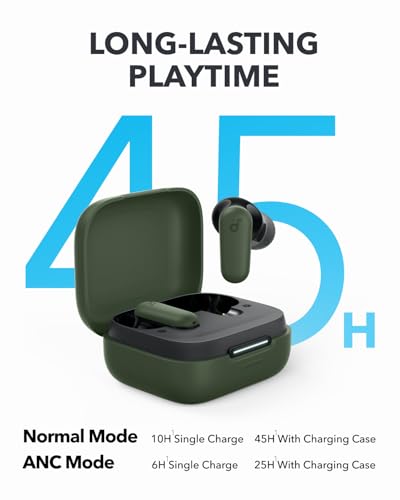 Soundcore P30i by Anker Noise Cancelling Earbuds, Strong and Smart Noise Cancelling, Powerful Bass, 45H Playtime, 2-in-1 C...
