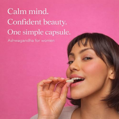 GlowTrue Ashwagandha for Women with Biotin & Collagen – 500mg Female-Optimized Stress & Hormone Support, Hair Skin & Nails...