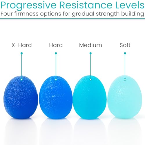 Vive Squeeze Balls for Hand Therapy Set (4 Pack) - Grip Strengthener Occupational Exercise Equipment for Arthitis, Parkins...