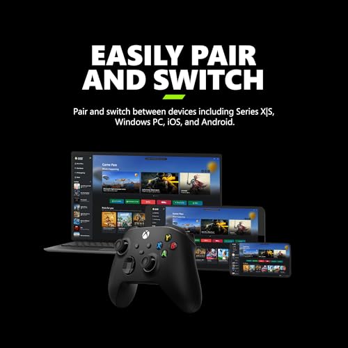 Xbox Wireless Gaming Controller (2025) – Carbon Black – Play on Xbox, Windows, Android, iOS, FireTV Sticks, Smart TVs, VR ...