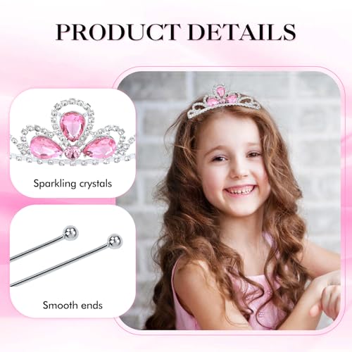 inSowni 8 Pieces Silver Metal Glitter Waterdrop Rhinestone Princess Crown Headbands Tiaras Wedding Birthday Party Prom Hea...