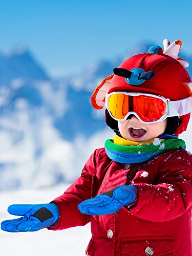 Hicarer 4 Pairs Winter Gloves for Kids Waterproof Snow Ski Gloves Girls Boys Warm Unisex Youth Clothes for Cold Weather