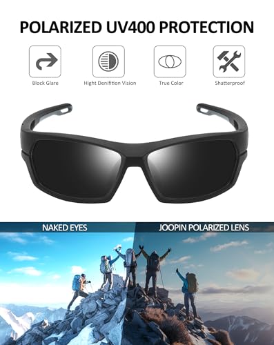 Joopin Sports Sunglasses Polarized Men Women Wrap Around Sun Glasses UV400 Protection Shades Rectangle Sunnies