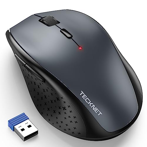 TECKNET Wireless Mouse, 2.4G USB Computer Mouse with 6-Level Adjustable 4800 DPI, Silent Quiet Click，30 Months Battery, Er...