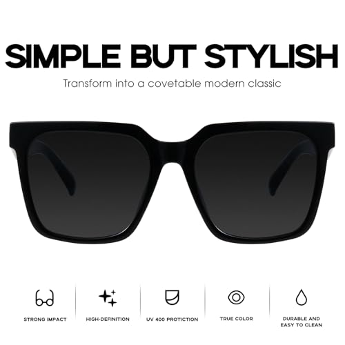 mosanana Oversized Square Sunglasses for Women Simple Trendy Style MS51917