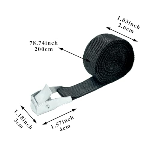 10 Pack Cam Buckle Straps, Lashing Straps with Buckles Adjustable, 1" x 78" Cam Buckle Tie Down Straps for Securing Luggag...