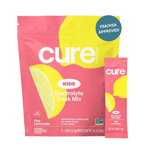 Cure Hydration - Kids Electrolyte Drink Mix | Plant-Based Pediatrician Formulated Rehydration | No Added Sugar, FSA-HSA, N...