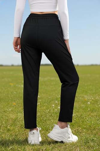 IWOLLENCE Women's Active Stretch Pants Quick Dry Breathable Athletic Comfy Fit Hiking Pant with Zipper Pockets