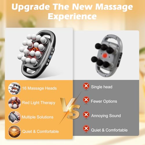 PakaLife 16-Drive 8-Head Massage Gun Set，Professional Massage Gun Deep Tissue with Cupping Kit for Massage Therapy, Back M...