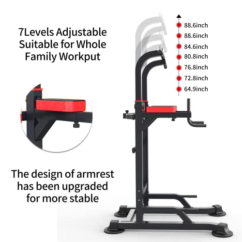 Power Tower Dip Station Workout equipment Pull up Bar for Home Gym Adjustable Height Strength Training Fitness Excercise E...