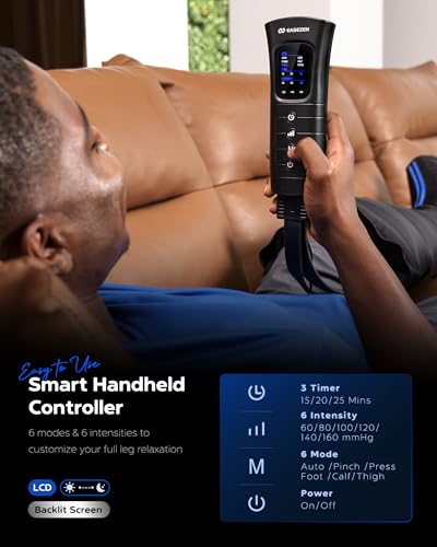 EaseZen Leg Compression Massager for Circulation and Pain Relief, Leg Recovery Compression System for Fast Recovery of Foo...