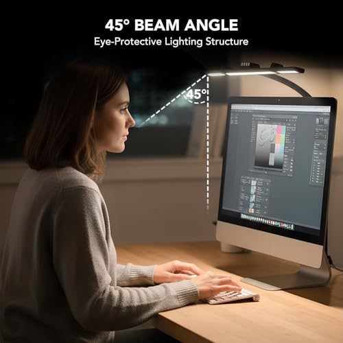 Galnolt LED Desk Lamp for Home Office with Base, 28.2" Adjustable Gooseneck Swing Arm Ultra Bright Desk Light, Dimmable Ar...