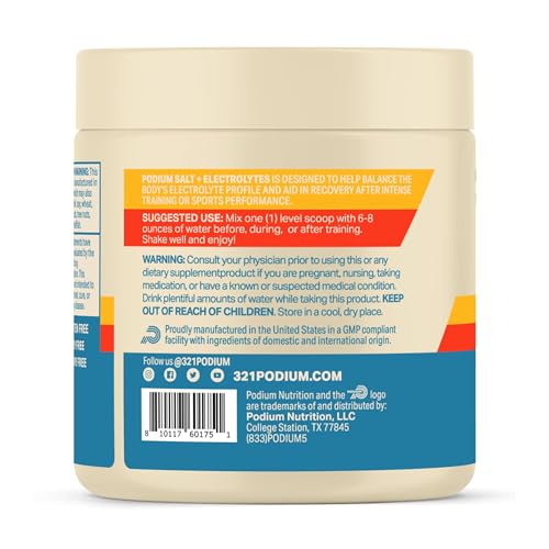 Podium Nutrition Training Salt + Electrolytes Powder, Tropical Lime, Post Workout Hydration & Muscle Recovery Support, Ele...