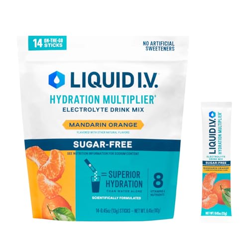 Liquid I.V.® Hydration Multiplier Sugar Free - Mandarin Orange | Electrolyte Powder Drink Mix | 1 Pack (14 Servings)