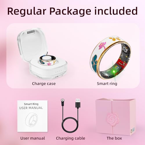 Potewek Smart Ring Health Tracker, Men & Women, Featuring a Heart Rate Monitor, Sleep Tracker, 8 Exercise Modes, Step Coun...