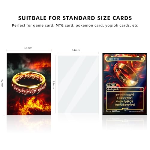 Katomula 100 MTG Card Sleeves with 100 Inner Sleeve, Textured Back Art Sleeves, Fit Standard Size Cards- The-One-Ring