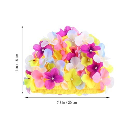 Didiseaon Flower Swim Cap Petal Shower Cap for Women Girls Three-Dimensional Floral Petal Stylish Bathing Hat Retro Handma...