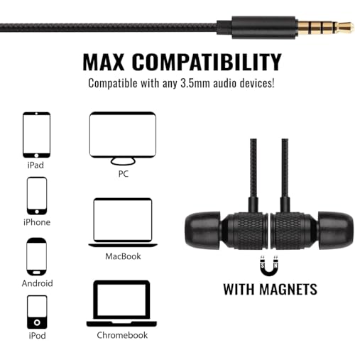 LUDOS Ultra Wired Earbuds in-Ear Headphones, 5 Years Warranty, Earphones with Microphone, Noise Isolating Ear Buds, Memory...