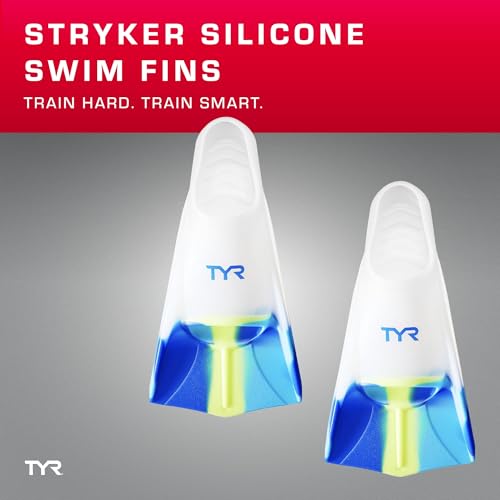 TYR Stryker Silicone Swim Fins - Adult Swimming Gear for Training and Racing