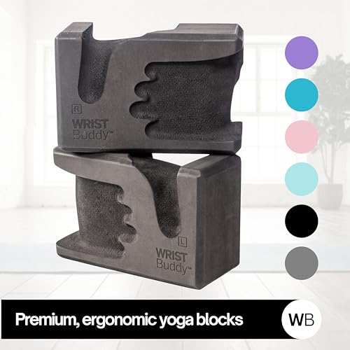 WRISTBuddy® Yoga Blocks 2-Pack (Left + Right) — Ergonomic, Hand-Shaped EVA Blocks for Wrist Relief & Better Grip | Doctor-...