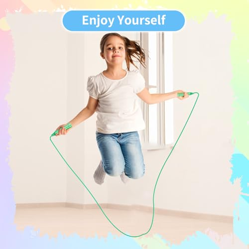 Erinnmy Kids Jump Rope,7.2 ft Colorful Outdoor Jump Ropes,Plastic Jumping Ropes,Adjustable Skipping Rope for Kids Party Fa...