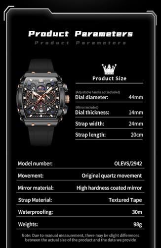 OLEVS Mens Watches Stylish Chronograph Waterproof Luminous Silicon Strap Multifunction Watches for Men Business White Men ...