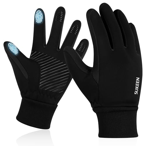 Sukeen Kids Winter Gloves, Touchscreen Anti-Slip Kids Cycling Gloves for Kids Boys Girls, Lightweight Boys Gloves for Runn...