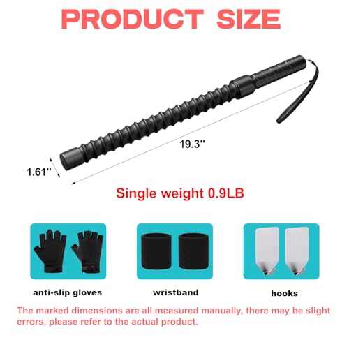 Ropeless Battle Ropes – Weighted Portable Workout Ropes for Home Gym, Cordless Jump/Arm Exerciser with Non-Slip Gloves & T...