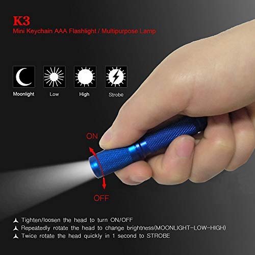 Nitefox K3 Mini AAA Keychain Flashlight 150 Lumens 3 Modes Aluminum Blue