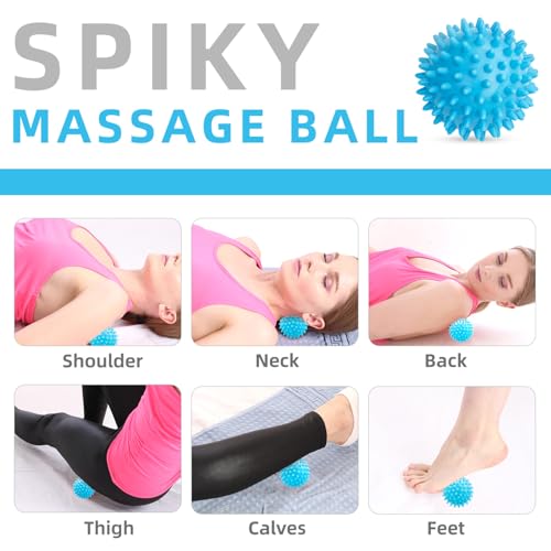 MURLIEN Massage Ball Set, Spiky Ball & Lacrosse Ball for Body Massage, Muscle Relief, Deep Tissue, Myofascial Release, Mas...