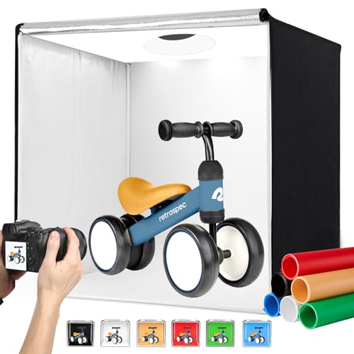 ZKEEZM Photo Studio Light Box Photography 32"x32" with 210 LEDs and 6 Colors Backdrops for Product Photography, Foldable P...